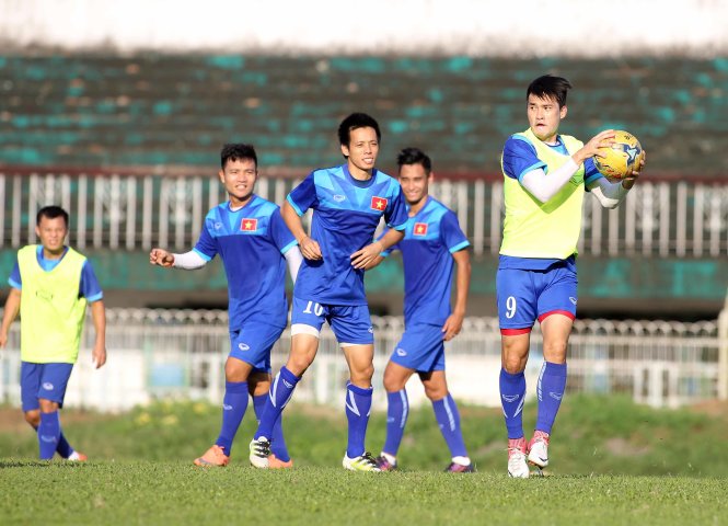 Các cầu thủ VN được dự đoán sẽ có điểm trước chủ nhà Myanmar. Ảnh: N.K