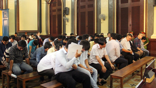 Các bị cáo tại tòa - Ảnh: Tuyết Mai