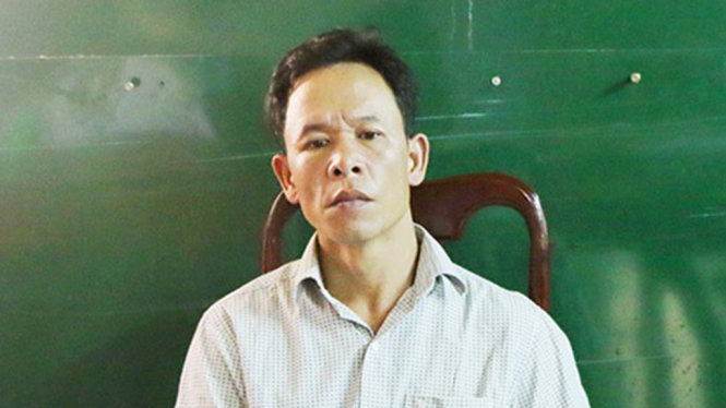 Đối tượng Lê Văn Bảy tại cơ quan điều tra - Ảnh: B.L