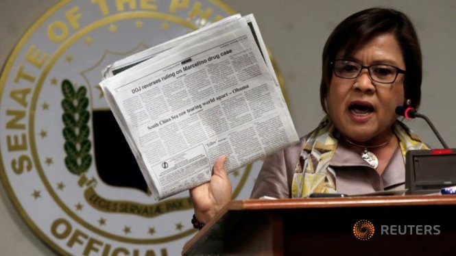 Cựu bộ trưởng tư pháp, thượng nghị sĩ Leila De Lima - Ảnh: Reuters