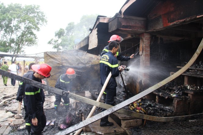 Lực lượng cảnh sát PCCC tỉnh Thừa Thiên - Huế trong một lần làm nhiệm vụ - Ảnh: Nhật Linh
