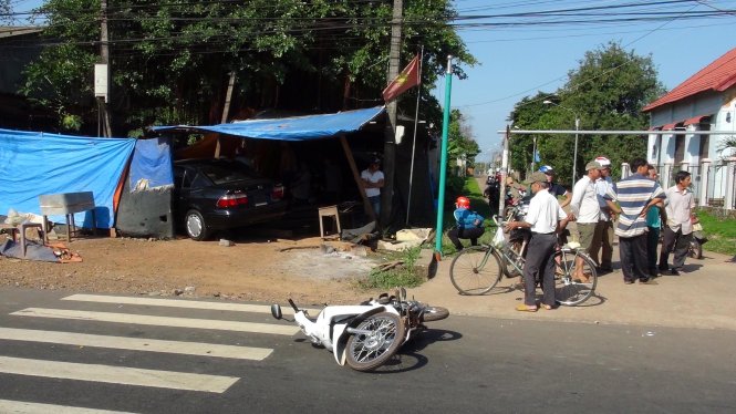 Hiện trường vụ tai nạn - Ảnh: C.P