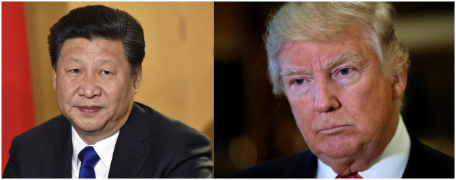 Chủ tịch Trung Quốc Tập Cận Bình (trái) và tổng thống Mỹ Donald Trump Ảnh: Reuters