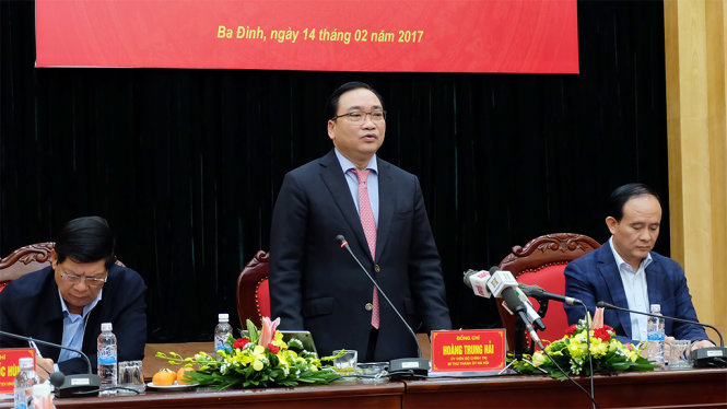 Bí thư Thành uỷ Hà Nội Hoàng Trung Hải nhấn mạnh “Quy hoạch cán bộ phải đi tìm người tài, người có tâm, có tầm” - Ảnh: Xuân Long
