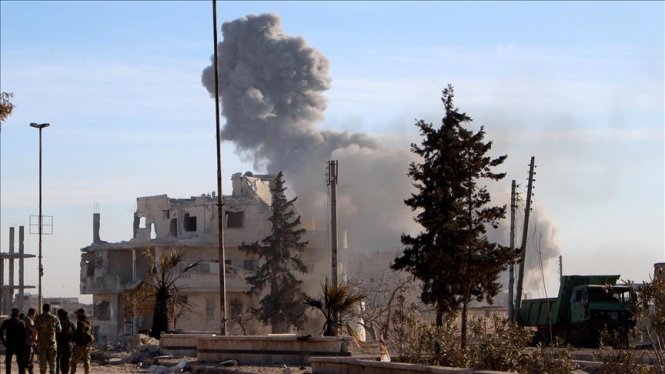 Hiện trường một vụ đánh bom ở Syria do IS thực hiện
