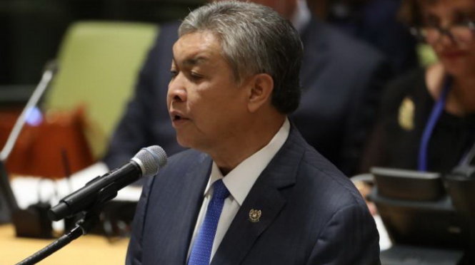 Phó Thủ tướng Malaysia Ahmad Zahid Hamidi tại một cuộc họp cấp cao tại Đại hội đồng Liên Hiệp Quốc - Ảnh: REUTERS