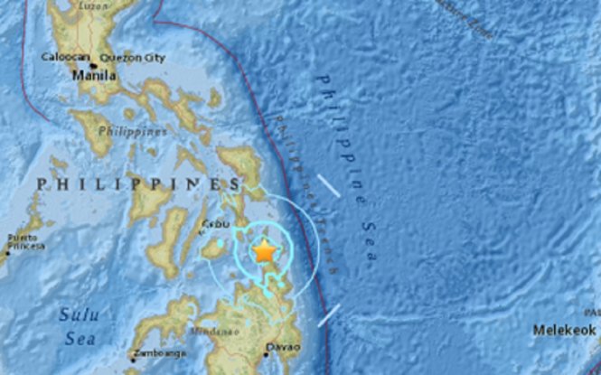 Bản đồ khu vực bị động đất - Ảnh: USGS