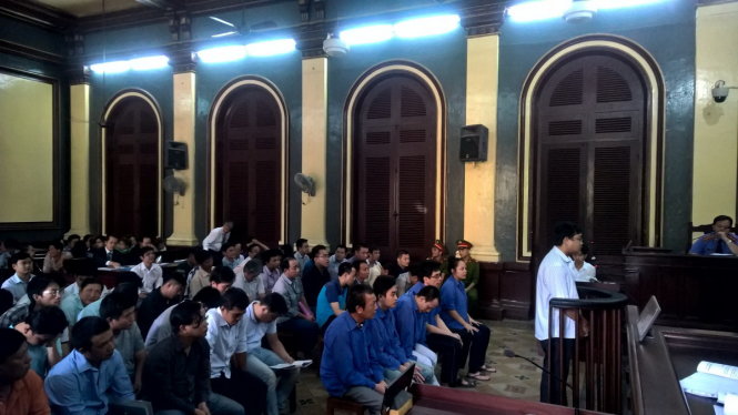 Các bị cáo tại tòa.