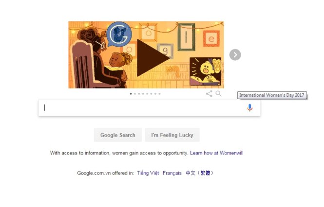 Doogle mừng ngày 8-3 của Google - Ảnh chụp từ màn hình