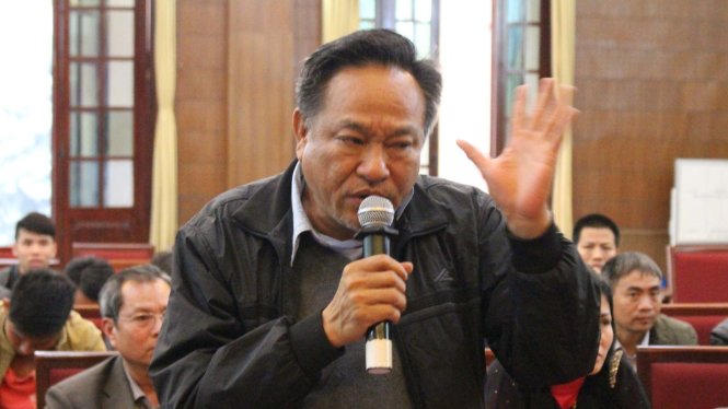 Đại diện doanh nghiệp vận tải kiến nghị về việc điều chuyển luồng tuyến - Ảnh: Chí Tuệ