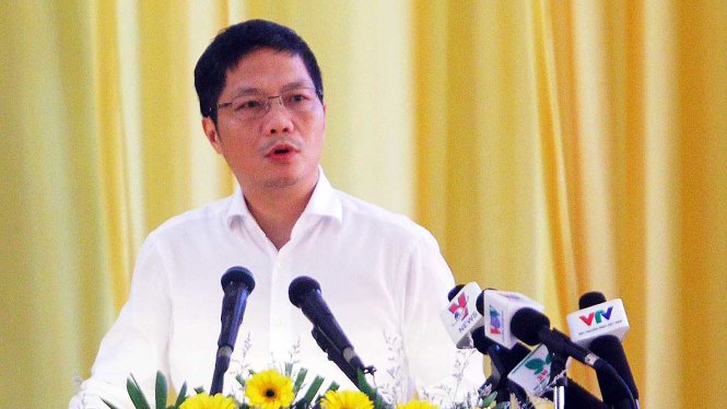 Bộ trưởng Bộ Công thương Trần Tuấn Anh phát biểu tại hội nghị về ngành hàng lúa gạo tổ chức tại An Giang sáng 15 - 3 - Ảnh: Chí Quốc
