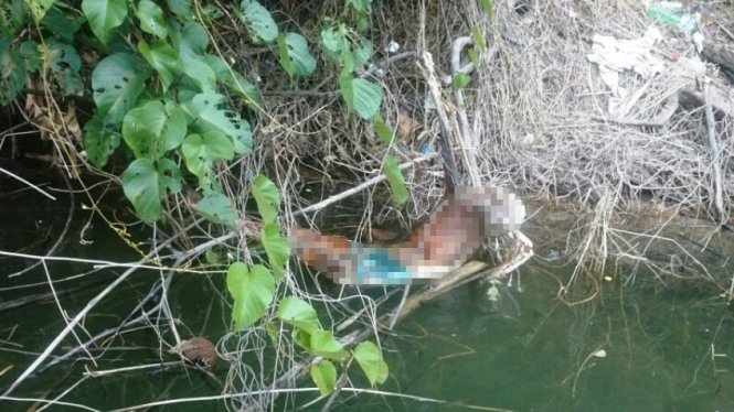 Thi thể người được người dân phát hiện ở lòng hồ thủy điện Sông Bung trưa 16-3 - Ảnh: CTV