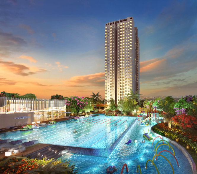 Phối cảnh tòa nhà G của dự án Saigon South Residences.