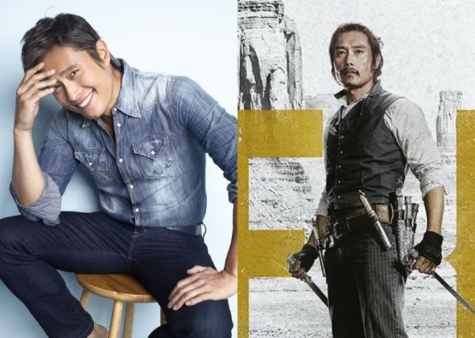 Lee Byung Hun (trái) và vai diễn võ sĩ trong phim The Magnificent Seven của điện ảnh Mỹ - Ảnh: On.cc