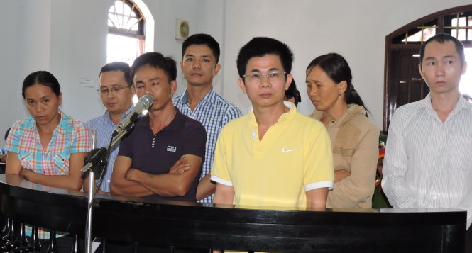 Các bị cáo tại phiên toà - Ảnh: B.D