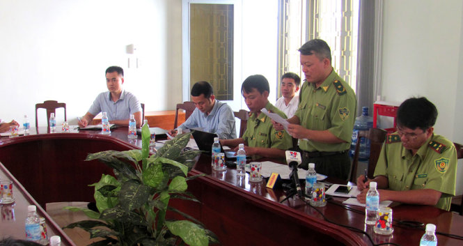 Công bố kế hoạch thanh tra việc thực hiện chuyển mục đích sử dụng rừng và đất lâm nghiệp tại Phú Yên - Ảnh: ĐĂNG TRÌNH