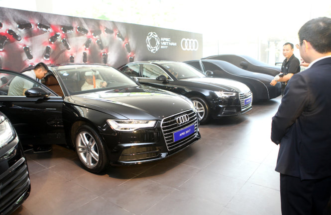 Những chiếc xe Audi đầu tiên được bàn giao để phục vụ APEC 2017 - Ảnh: TUẤN PHÙNG