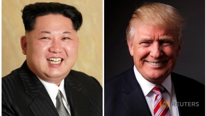 Lãnh đạo Triều Tiên Kim Jong Un (trái) và tổng thống Mỹ Donald Trump - Ảnh: Reuters