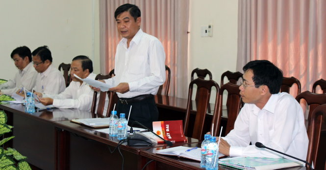 Buổi làm việc giữa UBND TP Sóc Trăng với các ngành chức năng tỉnh - Ảnh: K.T