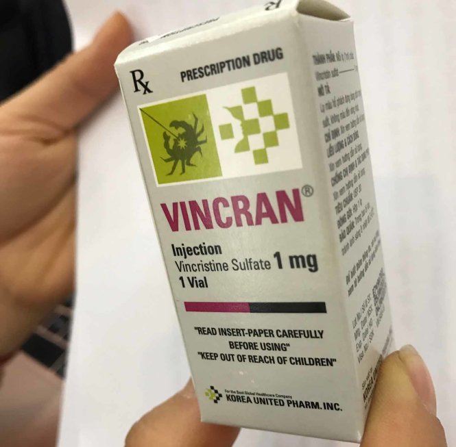 Thuốc Vincran (tên hoạt chất là Vincristine) là một trong số các thuốc đang bị đứt hàng - Ảnh: L.Anh