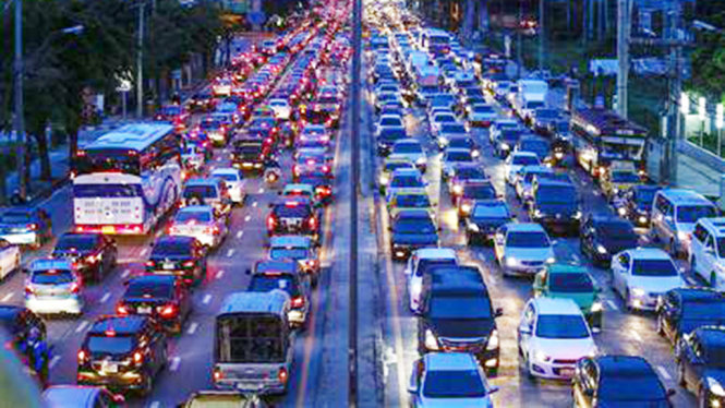 Cảnh kẹt xe ở Bangkok, Thái Lan - Ảnh: Reuters