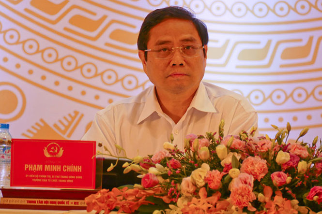 Ông Phạm Minh Chính kêu gọi công dân VN và các nhà báo hưởng ứng giải báo chí Búa liềm vàng như một tình cảm, trách nhiệm với Đảng, Bác Hồ, góp phần xây dựng, bảo vệ Tổ quốc - Ảnh: L.K