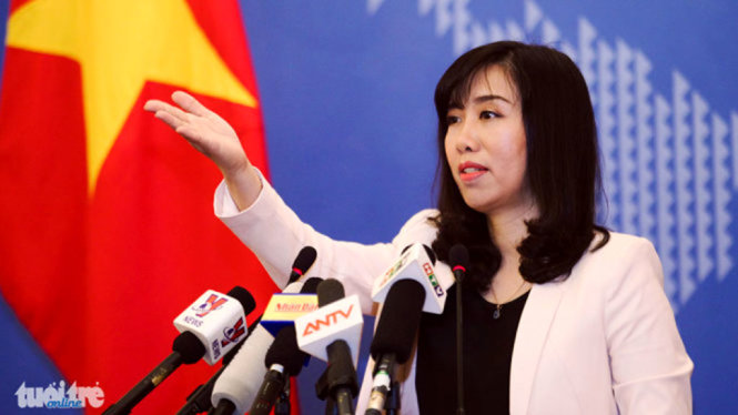 Người Phát ngôn Bộ Ngoại giao Việt Nam Lê Thị Thu Hằng. Ảnh: Tuổi Trẻ