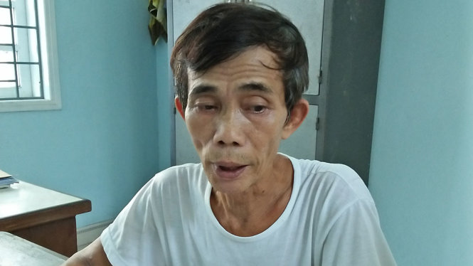 Đối tượng Nguyễn Thanh Thu tại cơ quan công an