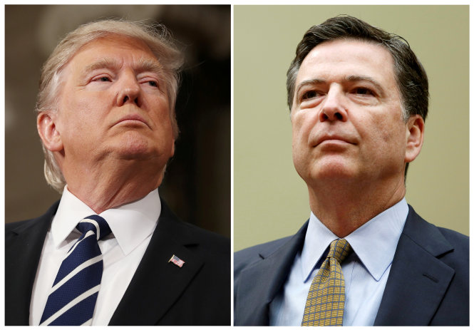 Tổng thống Donald Trump (trái) và cựu giám đốc FBI James Comey - Ảnh: Reuters