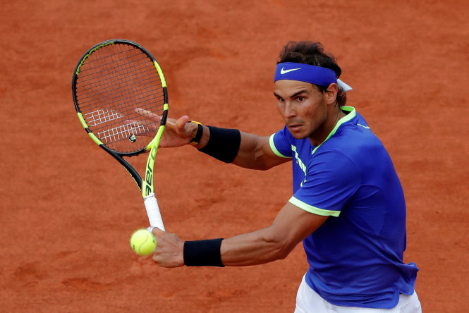 Nadal trong trận chung kết Roland Garros 2017. Ảnh: REUTERS