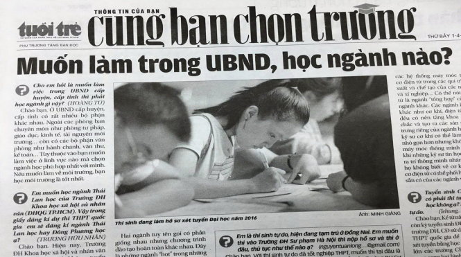 Phụ trang Cùng bạn chọn trường số tháng 4-2017 do Tuổi Trẻ thực hiện