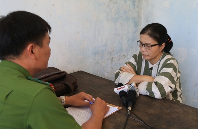 Đối tượng Nguyễn Nguyễn Linh Lan tại cơ quan công an - Ảnh: Phú Xuân