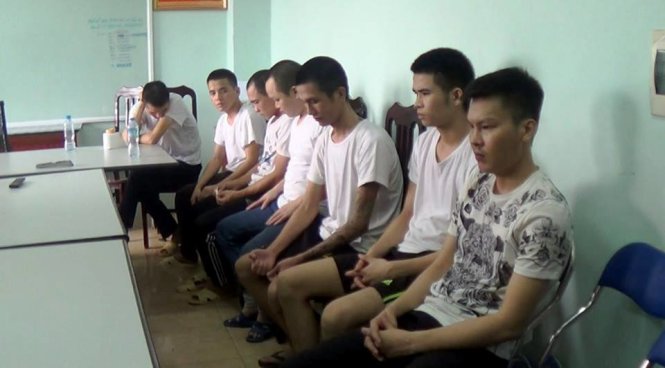 Các đối tượng trong đường dây tổ chức đánh bạc và đánh bạc tiền tỉ tại cơ quan công an - ảnh T.Q.