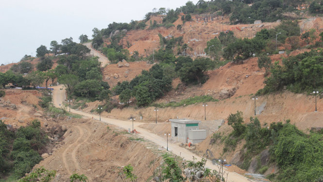 Khu du lịch sinh thái biển Tiên Sa ở bán đảo Sơn Trà xây dựng trái phép hiện đang bị đình chỉ - Ảnh: V.H