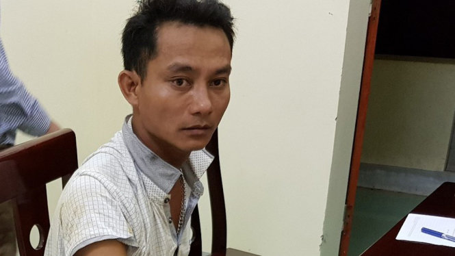 Đối tượng Nguyễn Văn Vinh tại cơ quan Công an - Ảnh: ĐỨC THẮNG