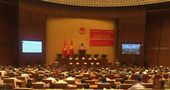 Hội nghị toàn quốc học tập, quán triệt Nghị quyết Trung ương 5, khóa XII, diễn ra sáng 29-6 - ẢNH: Đức Bình