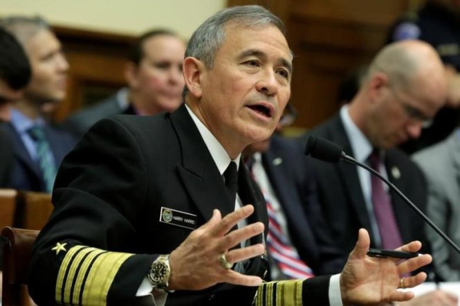 Tư lệnh Bộ chỉ huy Thái Bình Dương, Đô đốc Harry Harris - Ảnh: Reuters