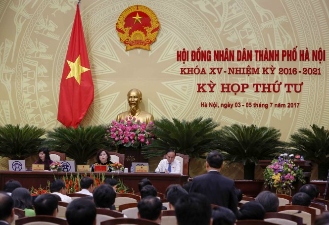 Phiên chất vấn HĐND sáng nay - Ảnh: Việt Dũng