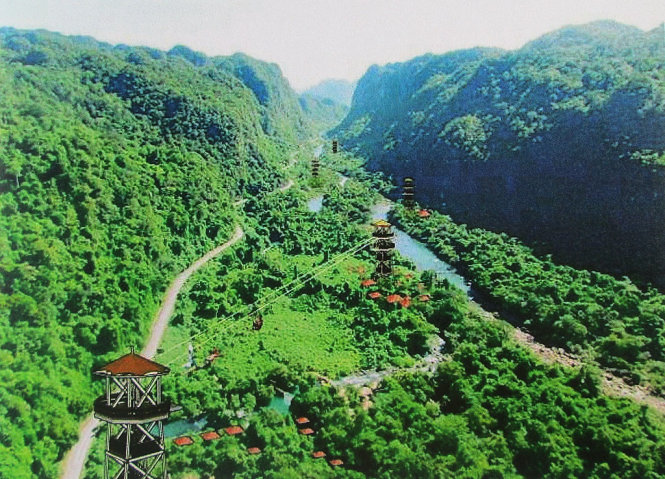 Mô hình đường dây đu của dự án - Ảnh: L.GIANG