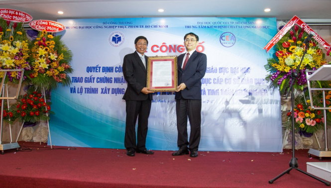 Trường Đại học Công nghiệp Thực phẩm TP.HCM được công nhận đạt tiêu chuẩn chất lượng giáo dục