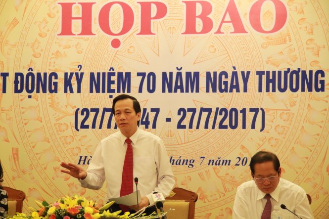 Bộ trưởng Bộ Lao động, thương binh và xã hội Đào Ngọc Dung khẳng định trong năm 2017 sẽ giải quyết căn cơ hồ sơ thương binh, liệt sĩ tồn đọng - ẢNH: Danh Trọng