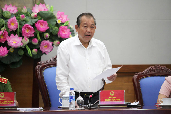 Phó thủ tướng Trương Hòa Bình chủ trì hội nghị - Ảnh: PHƯƠNG CHINH