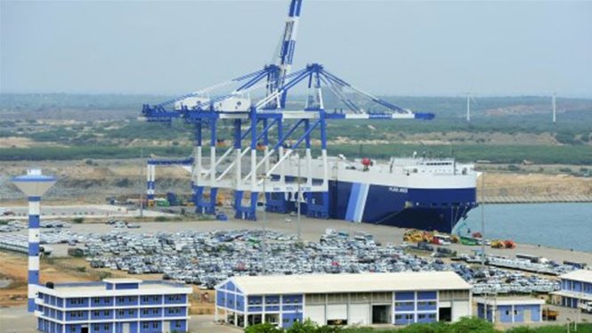 Cảng Hambantota nằm ở vị trí chiến lược nhìn ra Ấn Độ Dương - Ảnh: AFP
