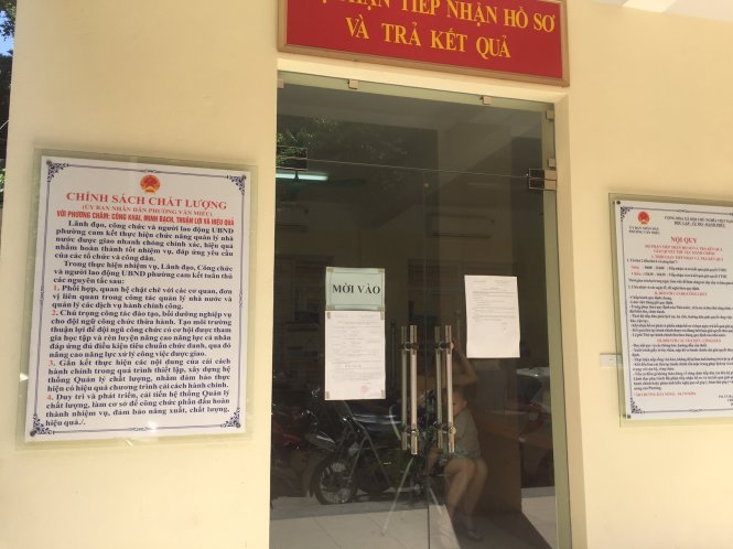 Bộ phận một cửa của phường Văn Miếu, nơi xảy ra vụ việc - ẢNH: Lâm Hoài