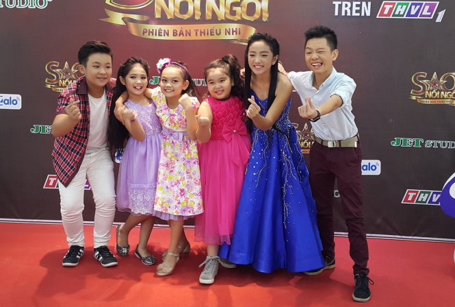 Từ trái qua: Các bé tham gia cuộc thi Gia Nguyên, Khánh Nhi, Bào Ngư, Phương Vy, Ngọc Tâm và Hữu Tấn - Ảnh: Linh Đoan