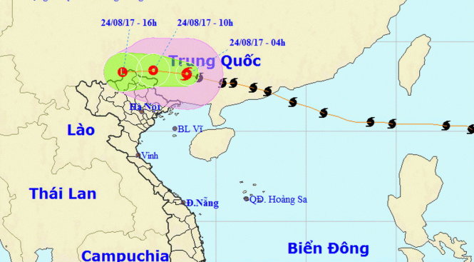 Sơ đồ dự báo bão số 6