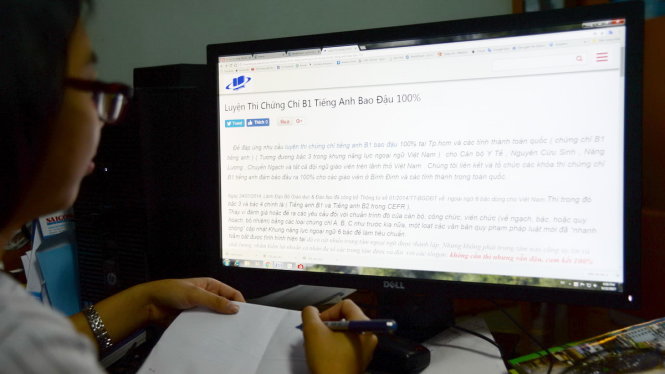 Nhiều nơi quảng cáo luyện thi chứng chỉ tiếng Anh B1