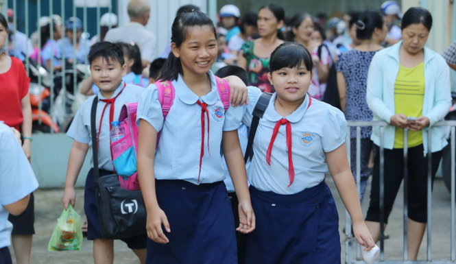 Học sinh TP.HCM trong ngày tựu trường - Ảnh: NHƯ HÙNG