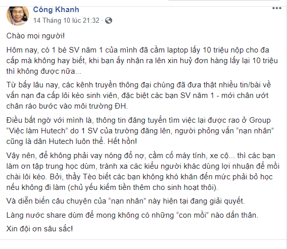 Bẫy đa cấp rình rập tân sinh viên - Ảnh 1.
