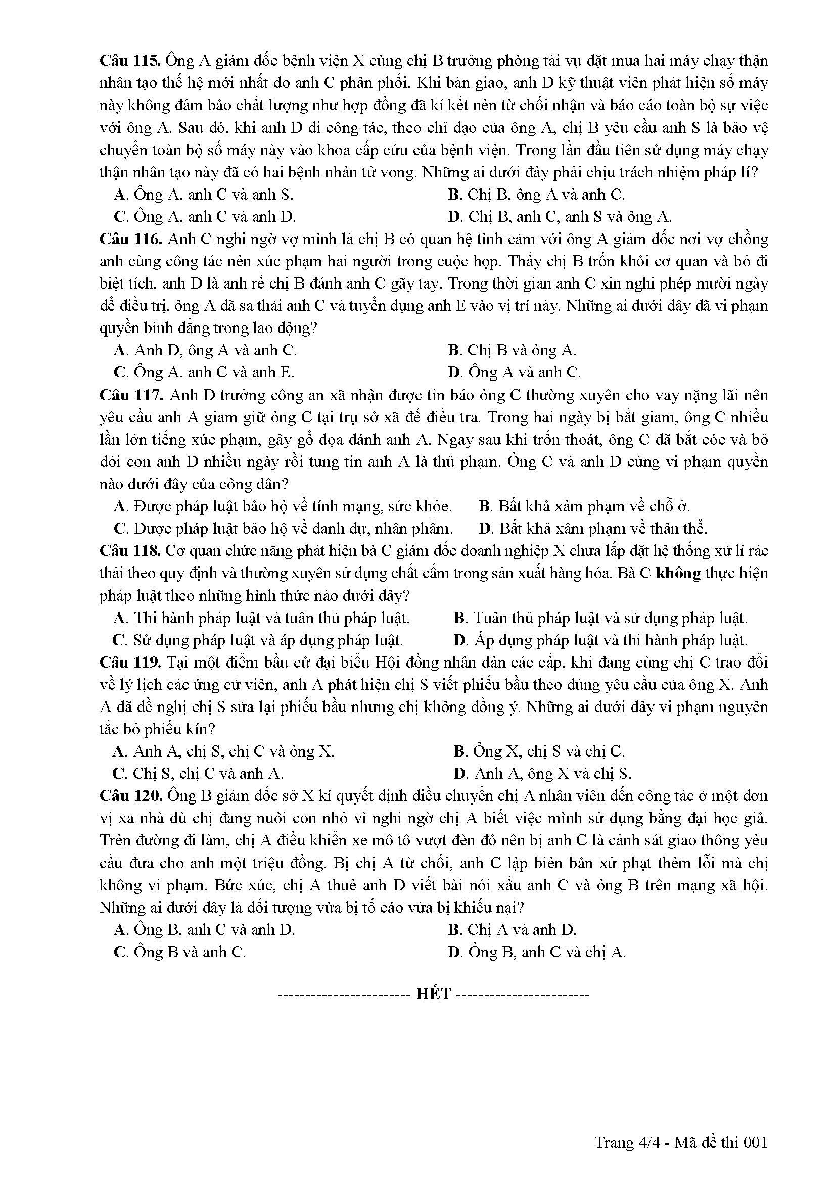Đề tham khảo thi THPT quốc gia 2019 môn giáo dục công dân - Ảnh 4. Đề tham khảo thi THPT quốc gia 2019 môn giáo dục công dân - Ảnh 4.